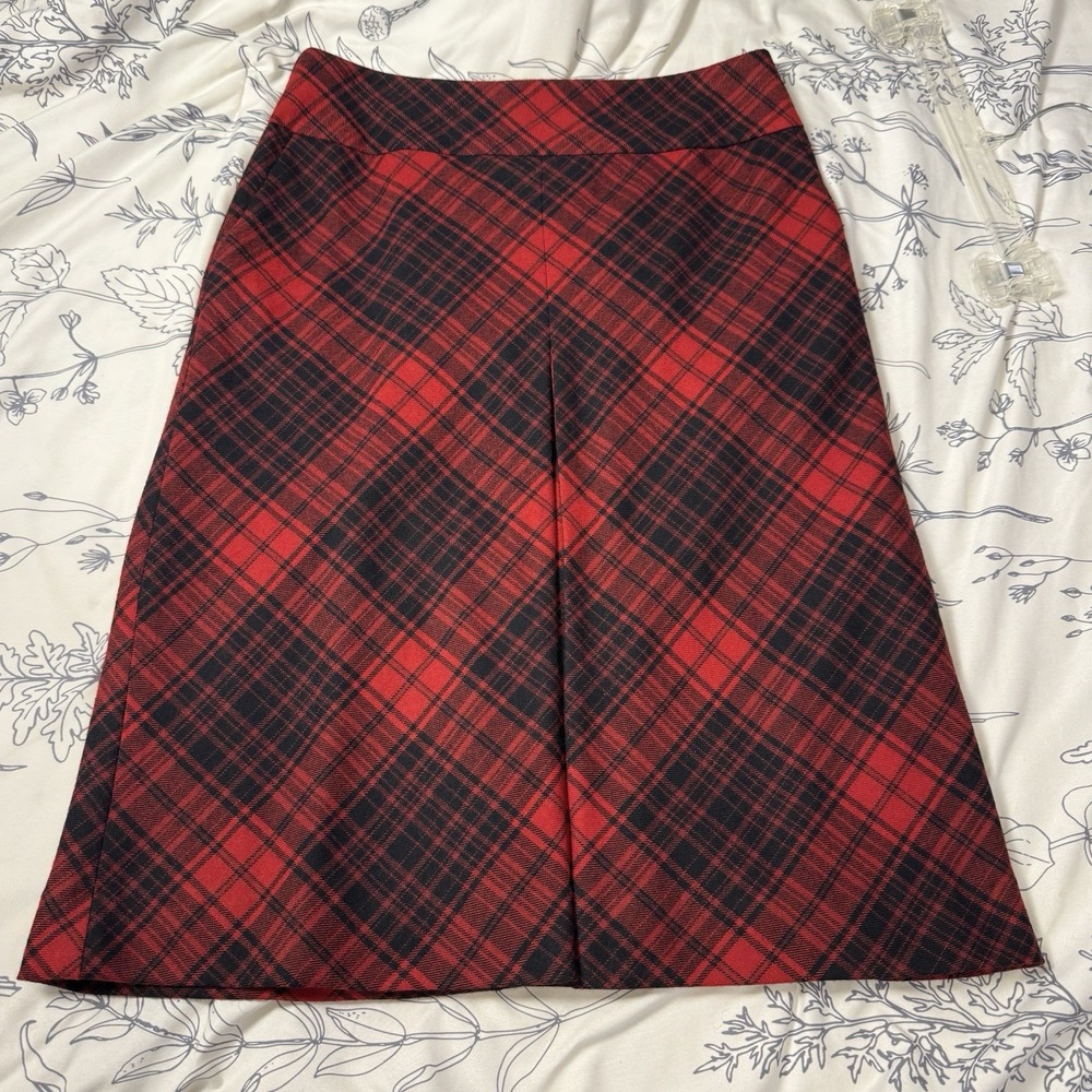 Talbots Women's Split‎ Red Pencil Skirt, Size 6 Wool Blend, Polyester, Lined